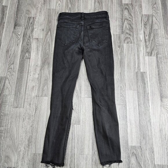Windsor Jeans Womens 5 Black Distressed Skinny Denim Raw Hem Ripped Ankle - Picture 2 of 11